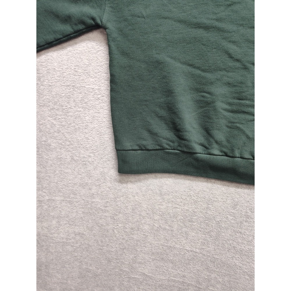 Books & Coffee Women Sweatshirt L Dark Green 100% Cotton Graphic Comfy Pullover - Picture 13 of 16